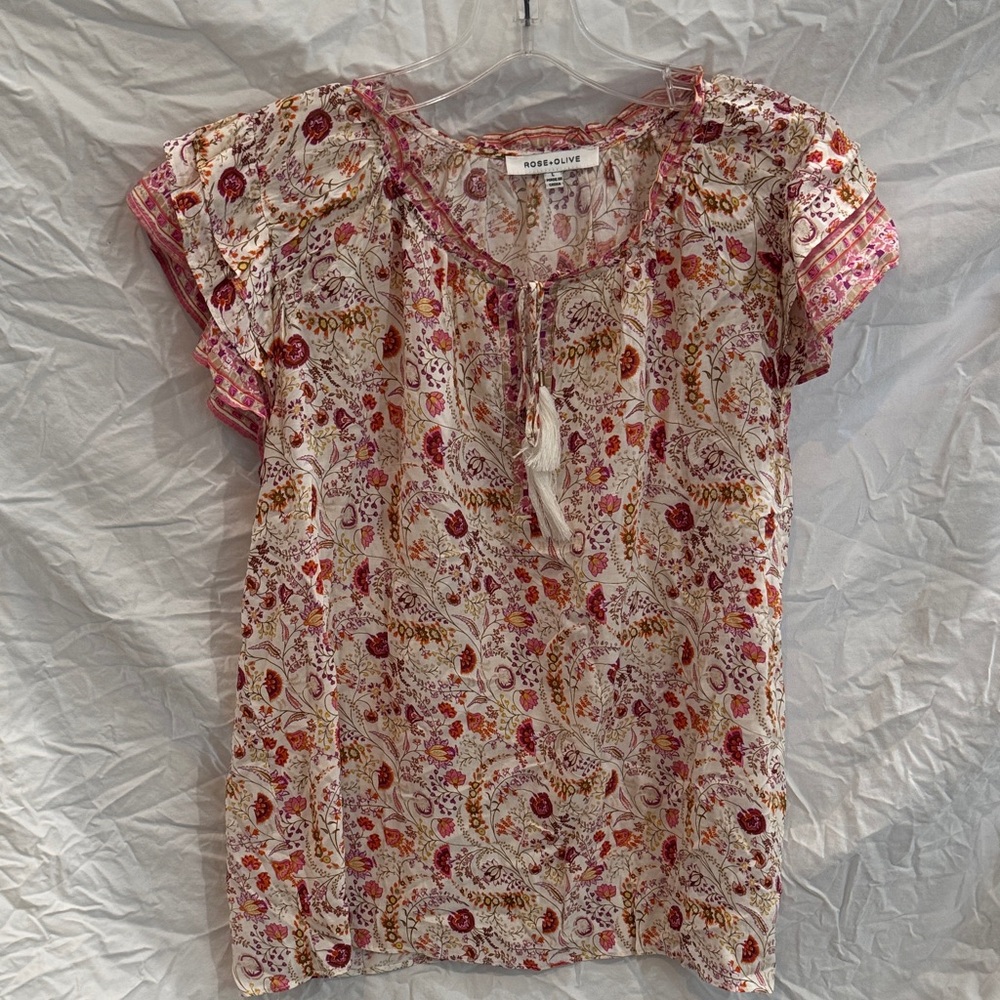 Rose & Olive Multicolor Paisley Blouse